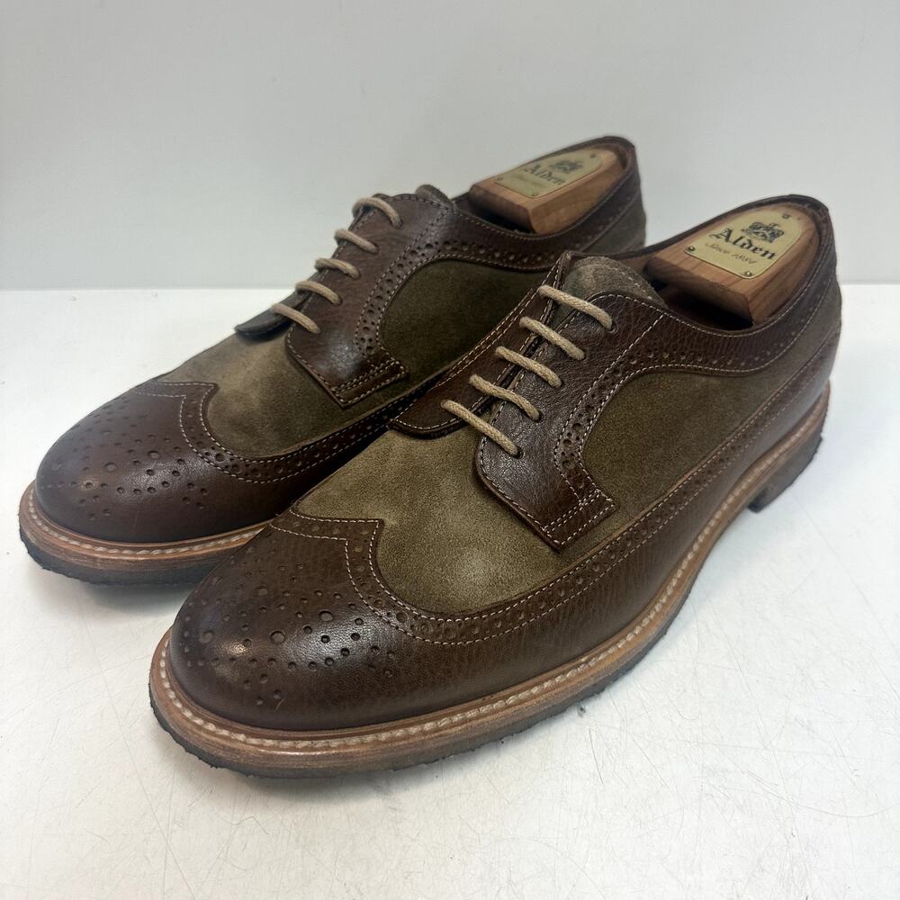 VERY GOOD Brunello Cucinelli Suede Leather Wingtip Made in Italy EU 44 US 11 D